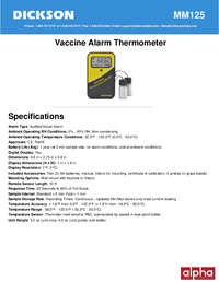Thumbnail of document Data Sheet - MM Vaccine Alarm Thermometer